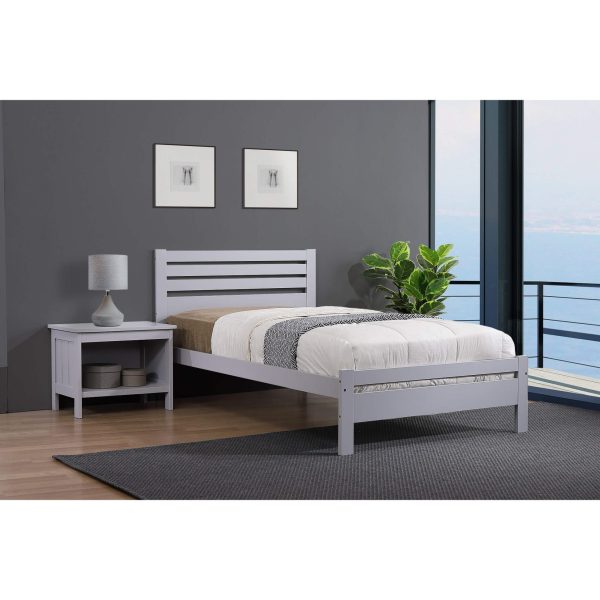 Astley 4 Foot Bed Solid Hardwood Grey