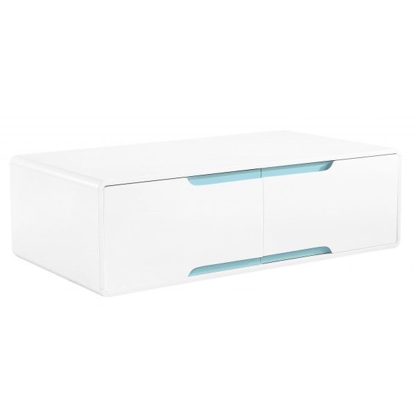 Badini Coffee Table White Matt Gloss 4 Drawer