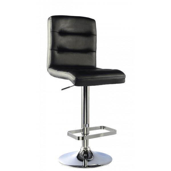 Bowden Bar Stool PU Chrome & Black (Set of 2 Stools)