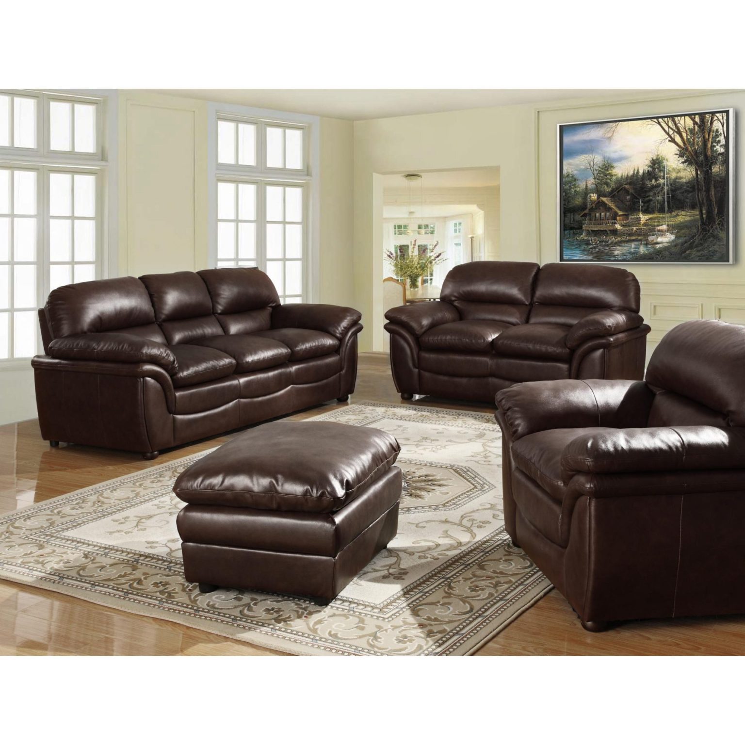Fernando Sofa Full Bonded Leather 1 Seater Brown