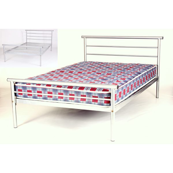 Hercules Metal Bed 4 Foot Silver