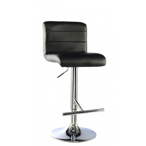 Molly Bar Stool PU Chrome & Black (Set of 2 Stools)