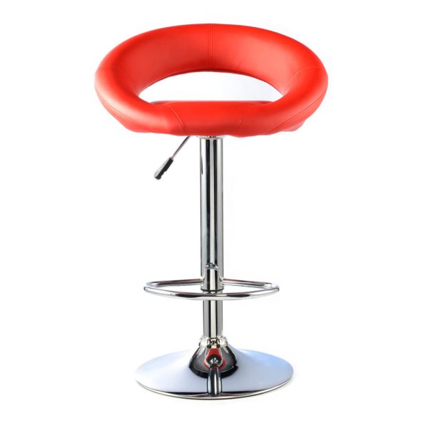 Murry Bar Stool PU Chrome & Red (Set of 2 Stools)