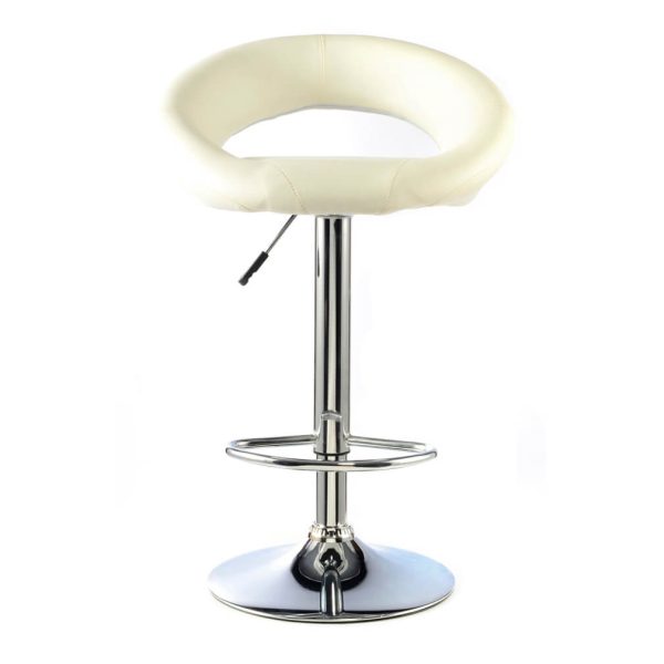 Murry Bar Stool PU Chrome & White (Set of 2 Stools)