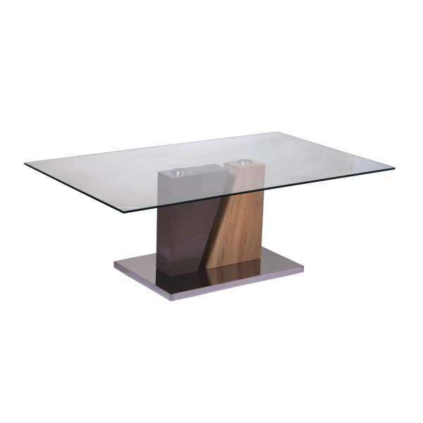 Olivia Glass Coffee Table Champagne & Natural