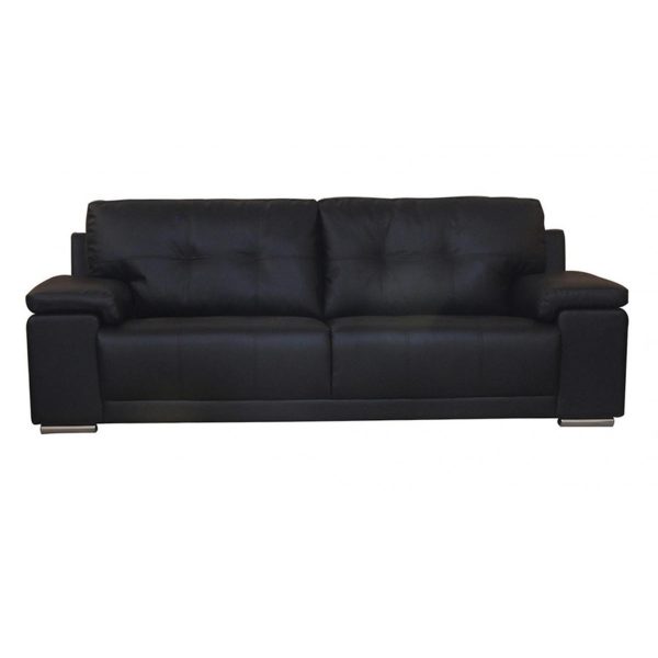 Ranee Bonded Leather & PU 3 Seater Black