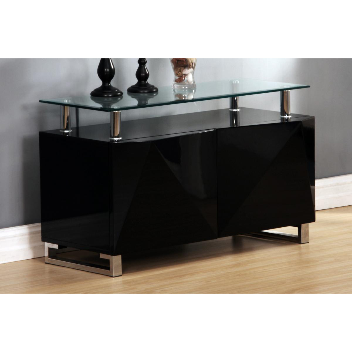 Rowley Black High Gloss Sideboard 2