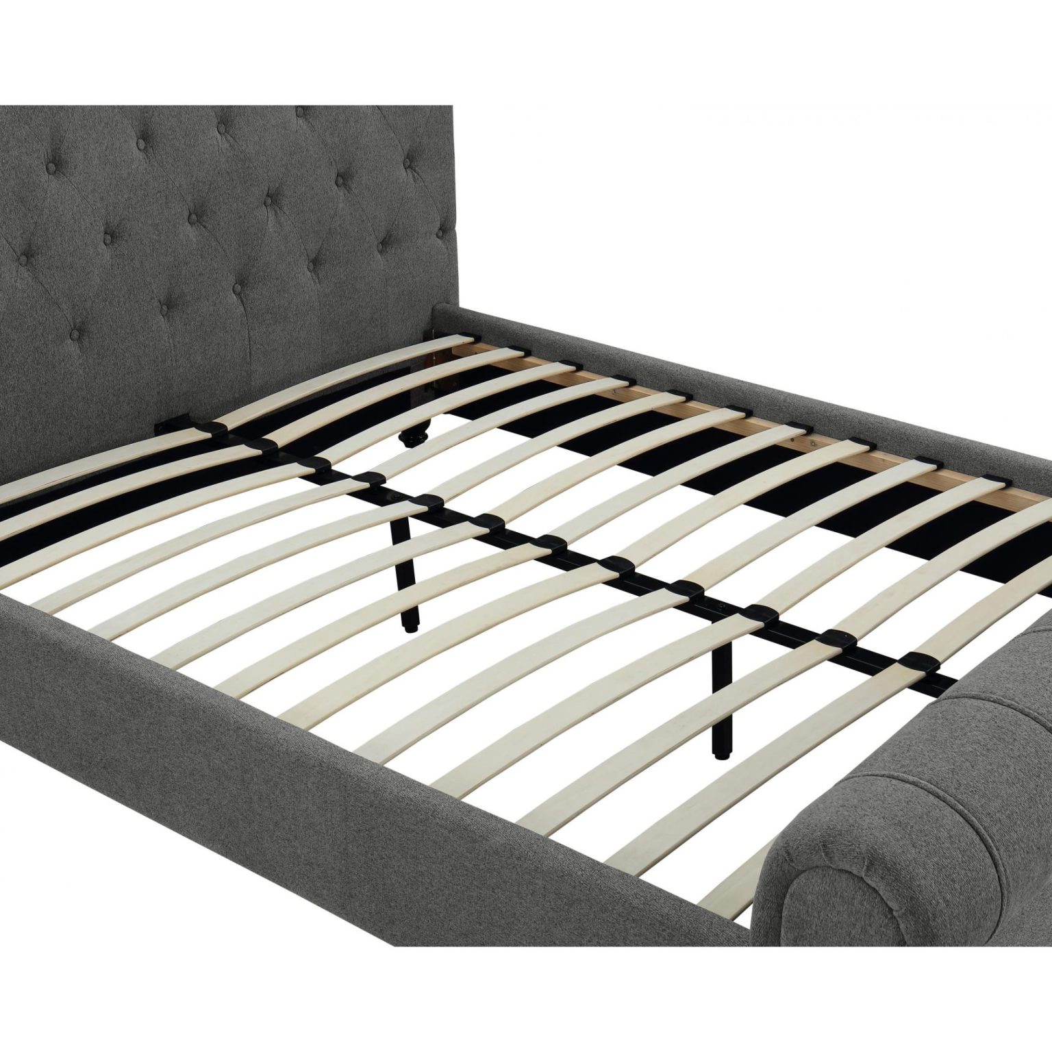 Santafe Linen Fabric Double Bed Grey - Image 3