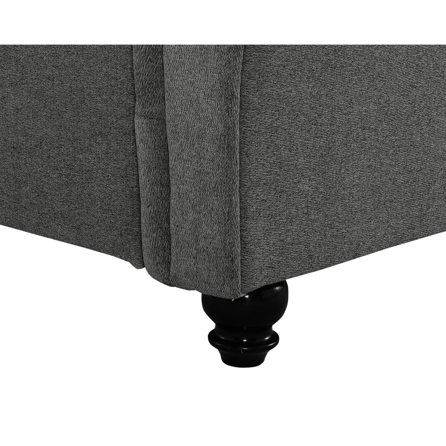 Santafe Linen Fabric Double Bed Grey - Image 4