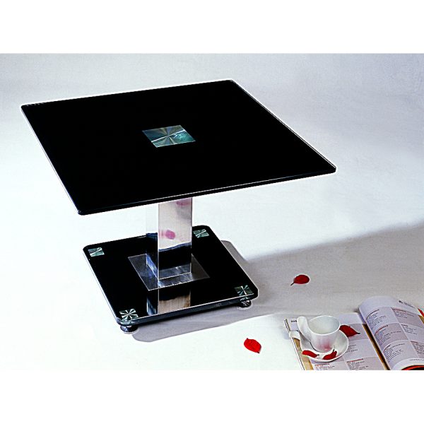 Trinity Lamp Table Chrome & Black