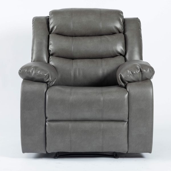 Turin Recliner Leather Aire 1 Seater Grey