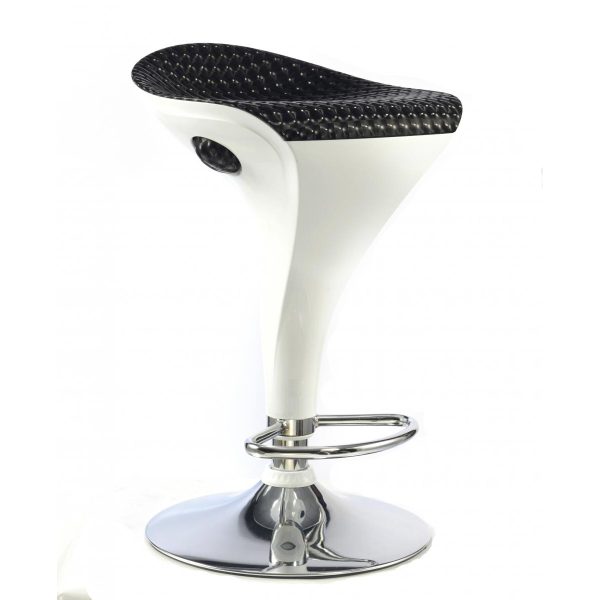 Welford Bar Stool White Base & Black PU Seat (Set of 2 Chairs)