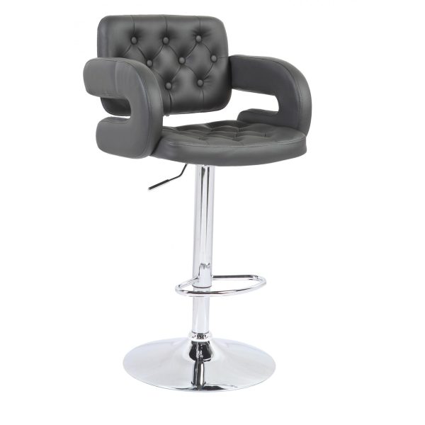 Utah Bar Stool PU Chrome & Grey