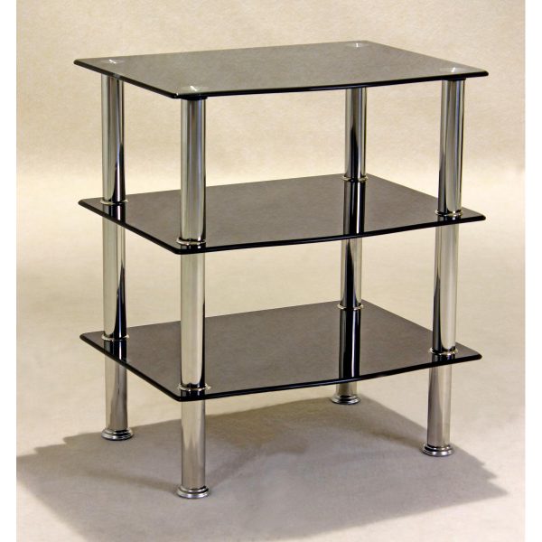 Hudson Black 3 Shelf TV Unit